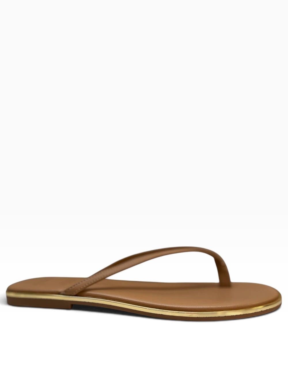 NWOT Dolce Vita Froyo Tan Gold Trim Thong Sandals Size 7 - Picture 4 of 13